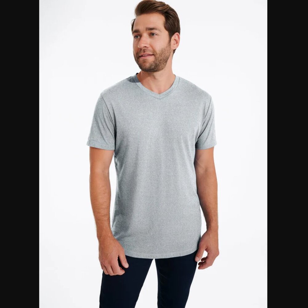 Swet Tailor NEW NWT Mens 2XL Heather Gray Softest V Neck Tee T Shirt Athletic